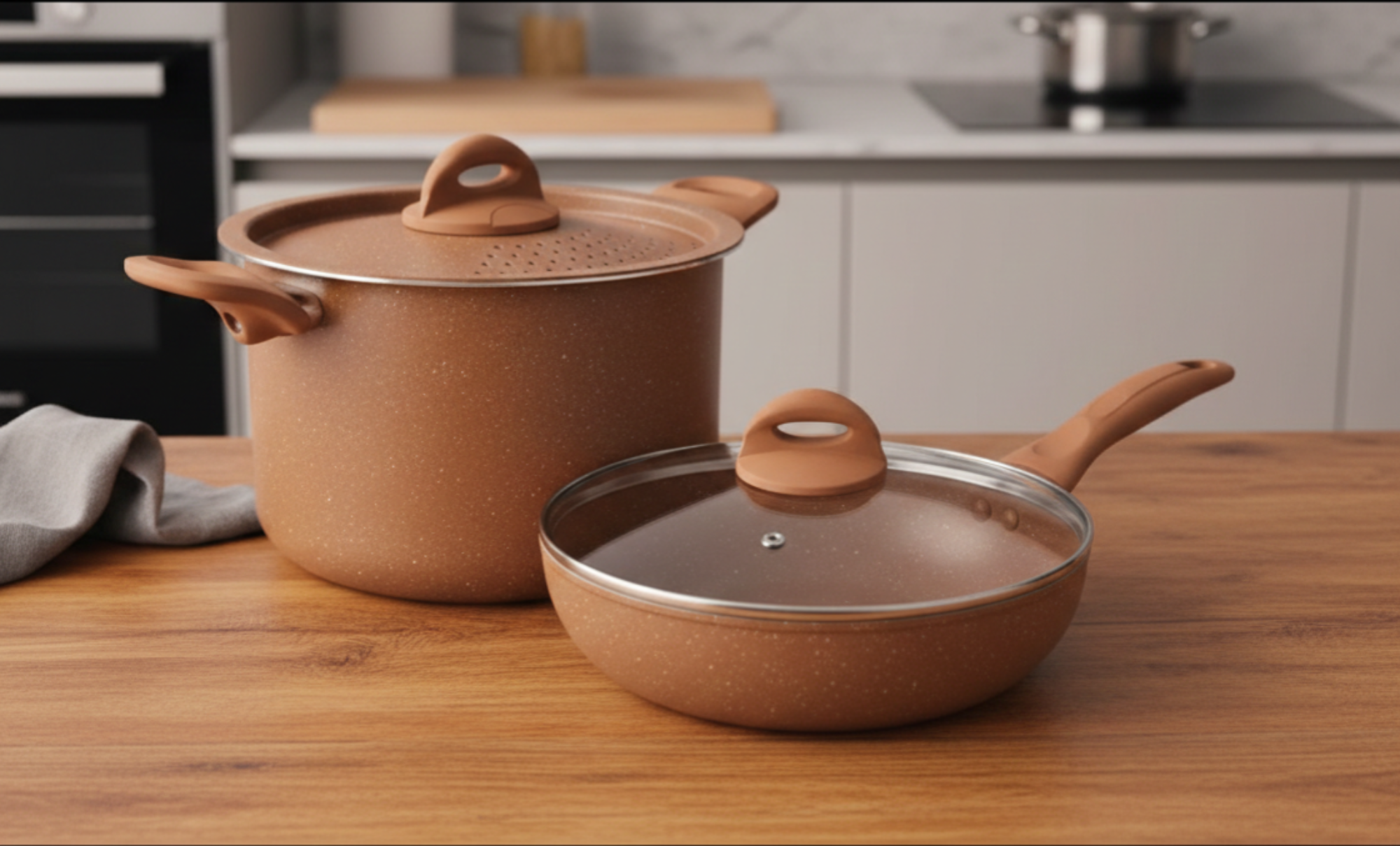Espaguetera con Lock + Wok con Tapa de Vidrio Behome - Precio Especial