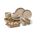 Vajilla Terra de 18 Piezas + Juego de Servicio: Elegancia para Cada Comida